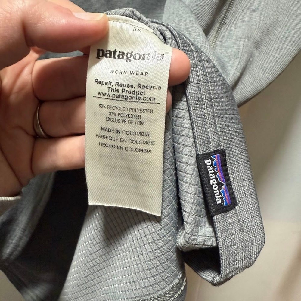 Patagonia Capilene Midweight 1/4 Zip Baselayer Mens XL Grey Polartec Pullover - Picture 5 of 6